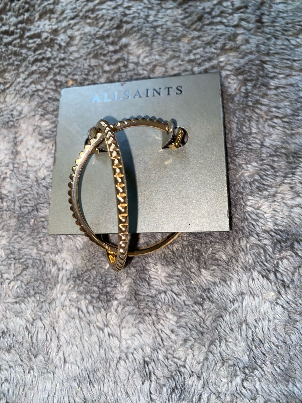 BNWT All Saints Large Studded Hoop Earrings $59 - Picture 2 of 4